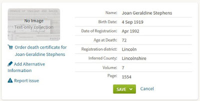 Joan Geraldine Stephens death index - from Ancestry.co.uk Joan Geraldine Stephens death index - from Ancestry.co.uk