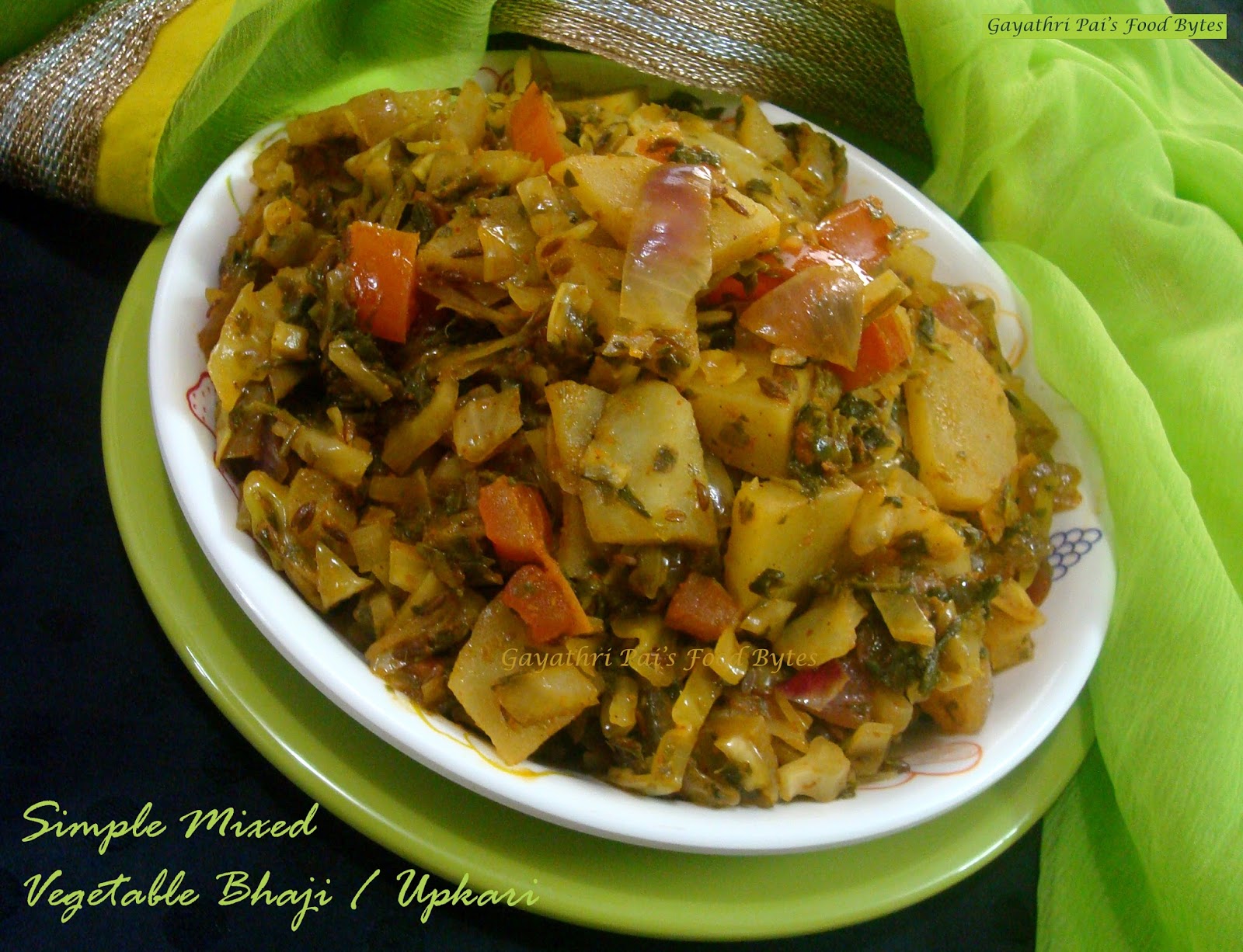 Gayathri Pai's Food Bytes Simple Mixed Vegetable Bhaji.