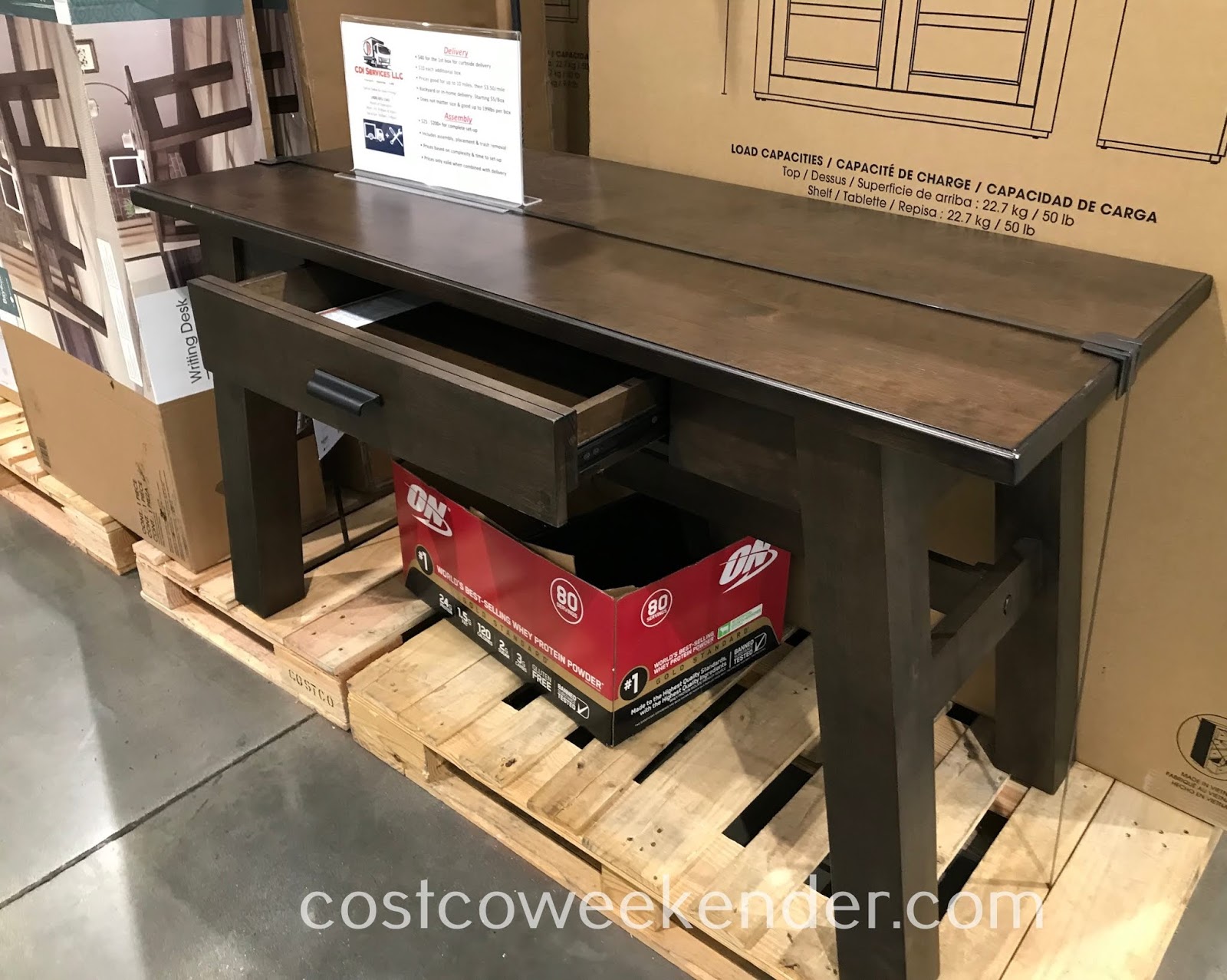 Bayside Furnishings East Hill Writing Desk Costco Weekender