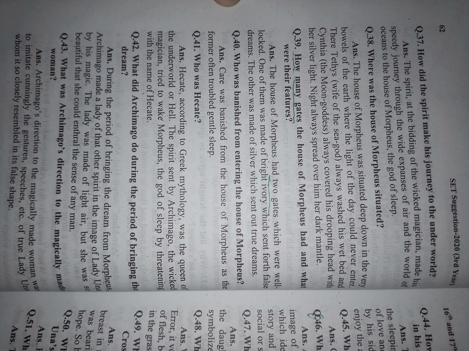 16th and 17th Century Poetry SET Suggestion [Part A with answer]