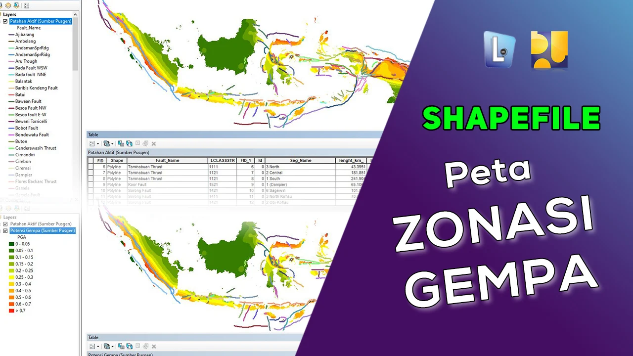 Shapefile (SHP) Peta Zonasi Gempa Seluruh Indonesia