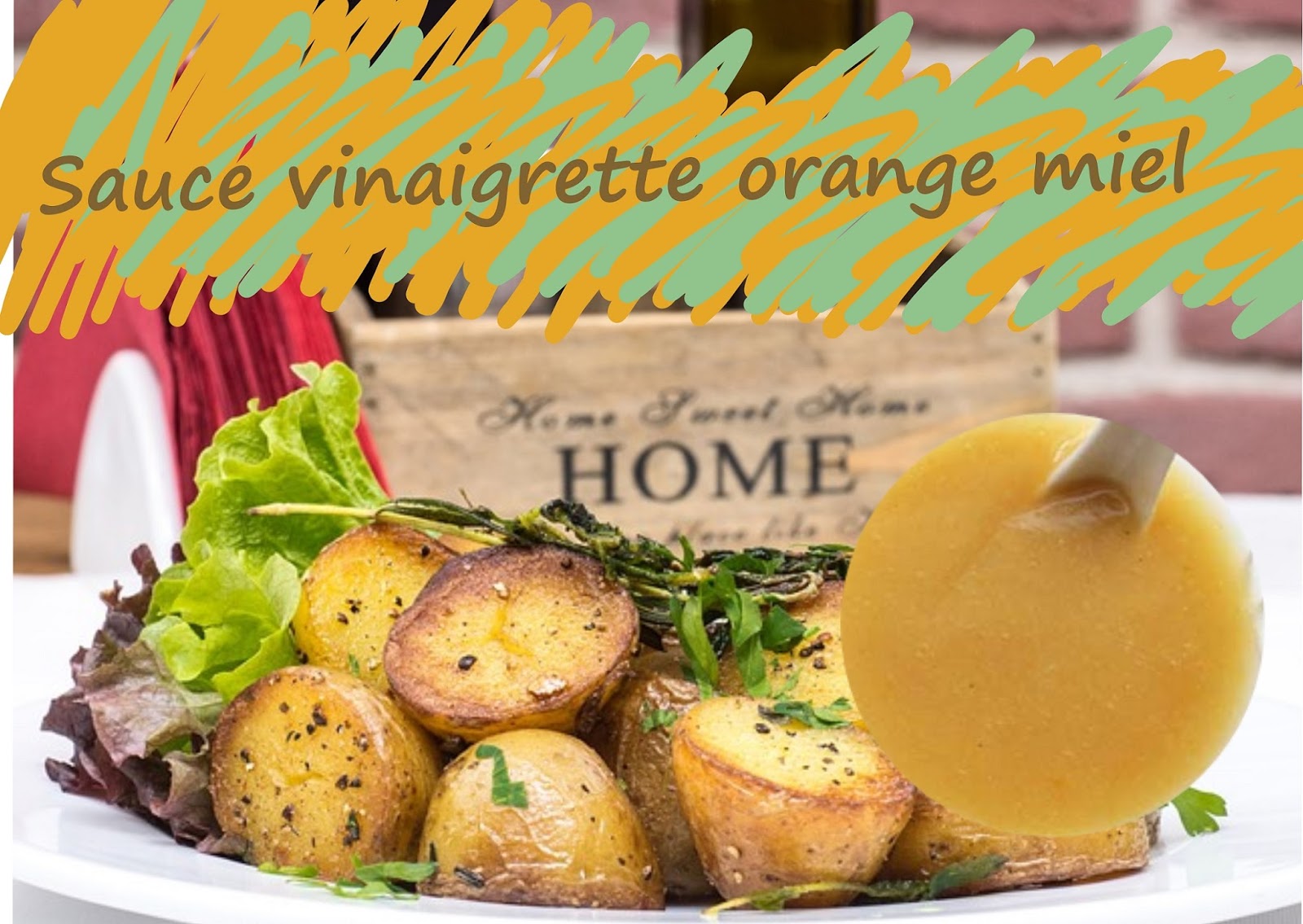 Cuisine maison, d'autrefois, comme grandmère Recette de sauce vinaigrette à l'orange et au miel