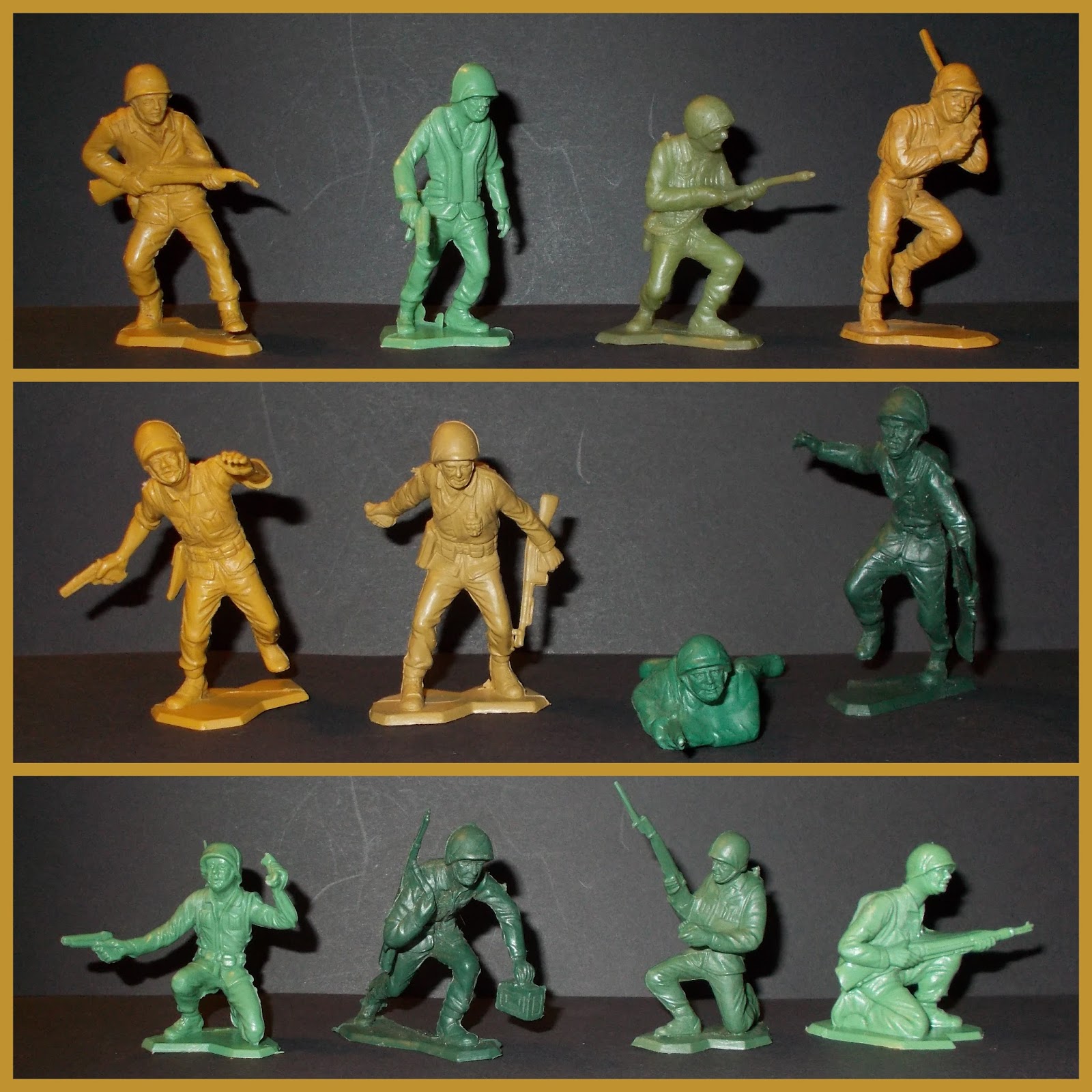 - Gray 54MM AIRFIX & MARX WWII GERMAN Afrika Korp Toy Soldiers COPIES - 