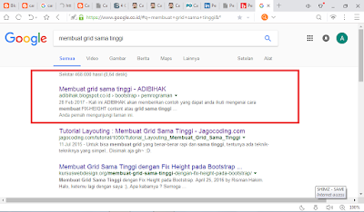 cara blog muncul pada halaman pertama google