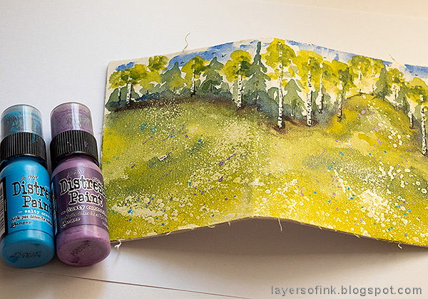 Layers of ink - Watercolor Meadow Notebook Tutorial by Anna-Karin Evaldsson.