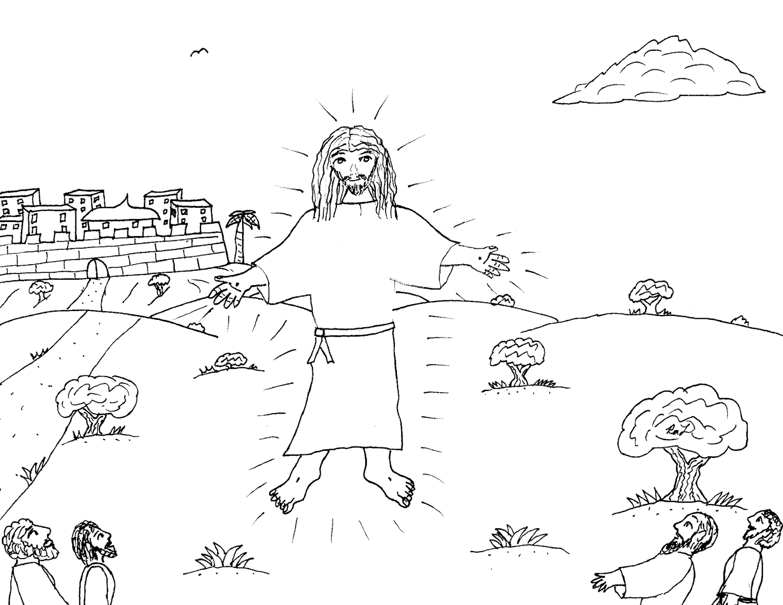 Jesus Ascending To Heaven Coloring Page Coloring Pages
