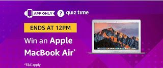 Amazon Quiz Time-Answer & Win Apple Macbook Air