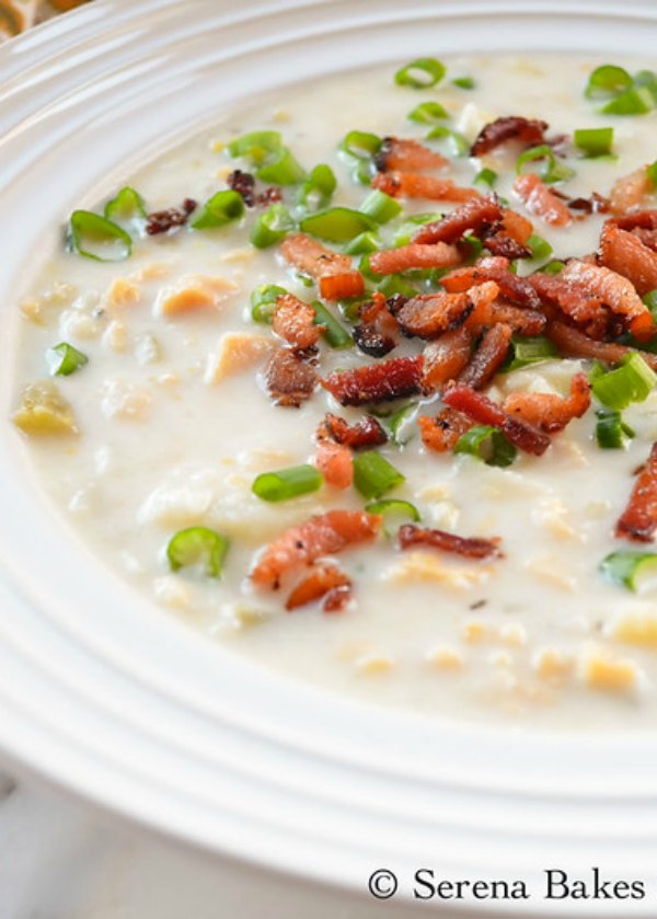 Gluten Free Clam Chowder recipe made in the Crock Pot is thick and hearty from Serena Bakes Simply From Scratch.