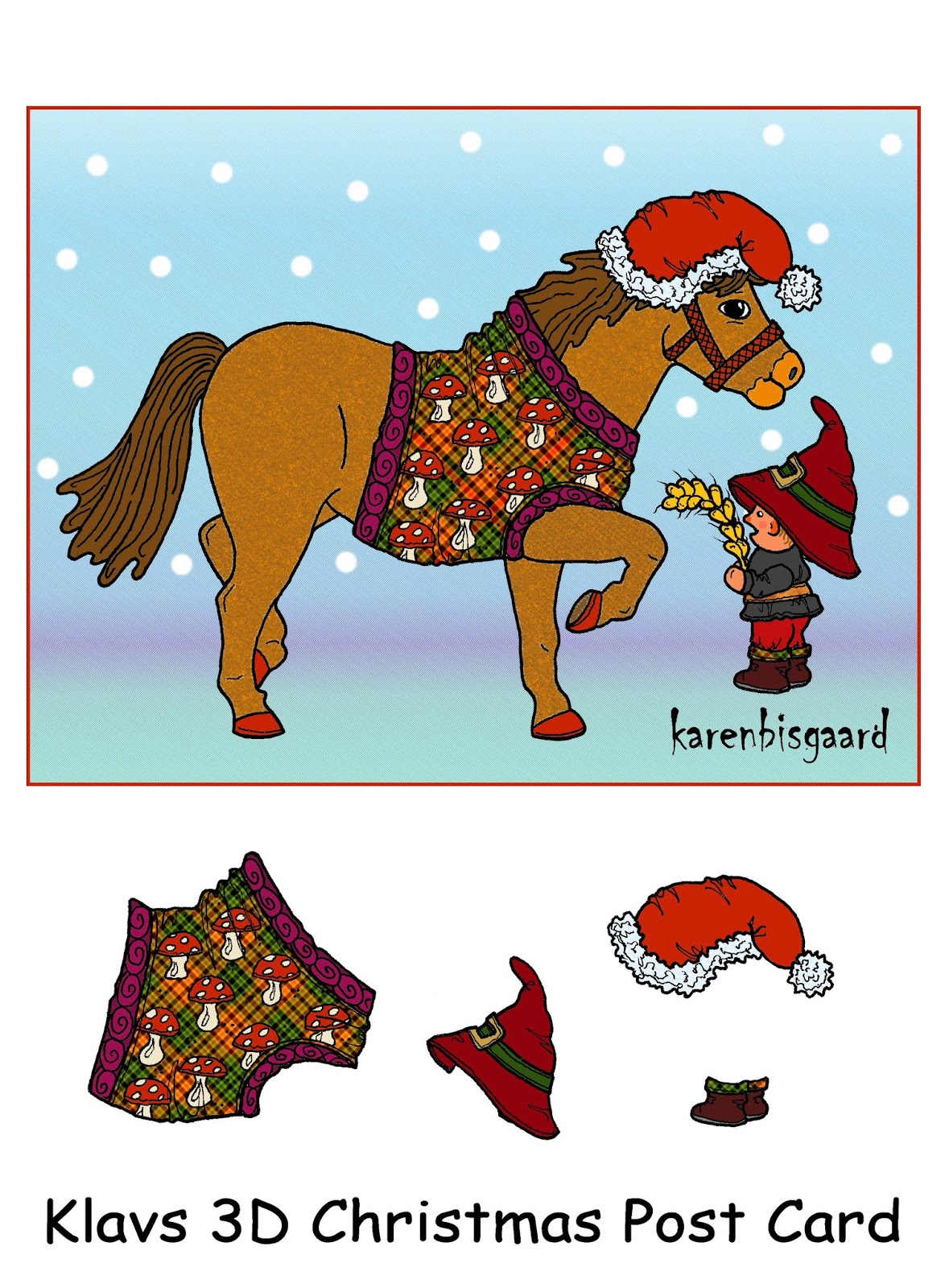 Karen`s Paper Dolls Horses 18 Paper Dolls in Colours. Heste 18