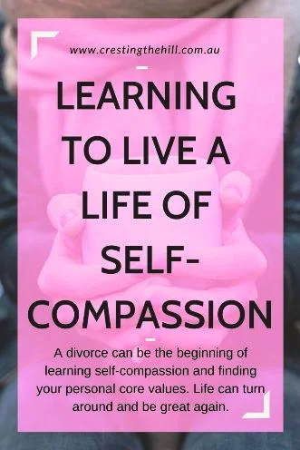 A divorce can be the beginning of learning self-compassion and finding your personal core values. Life can turn around and be great again. #midlifesymphony