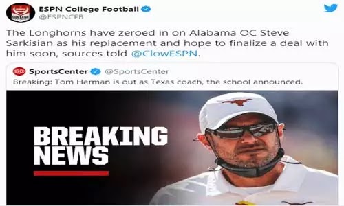 Former Buck 12 coach Steve Sarkissian is expected to be appointed by Texas