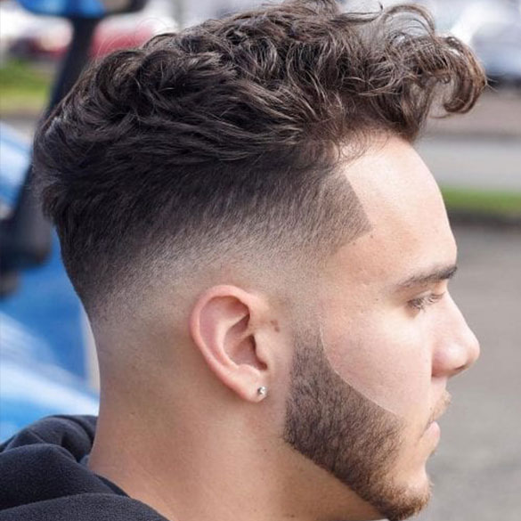 Messy Curls with Mid Faded Line Up | 20 Different Mid-Fade Haircuts | NeoStopZone