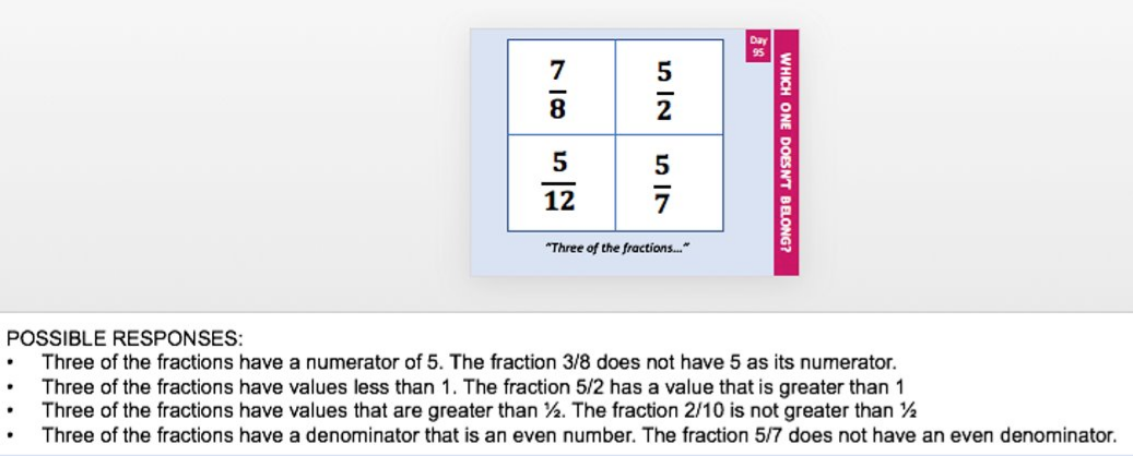 MathSnack: WODB: Fraction Possible Responses