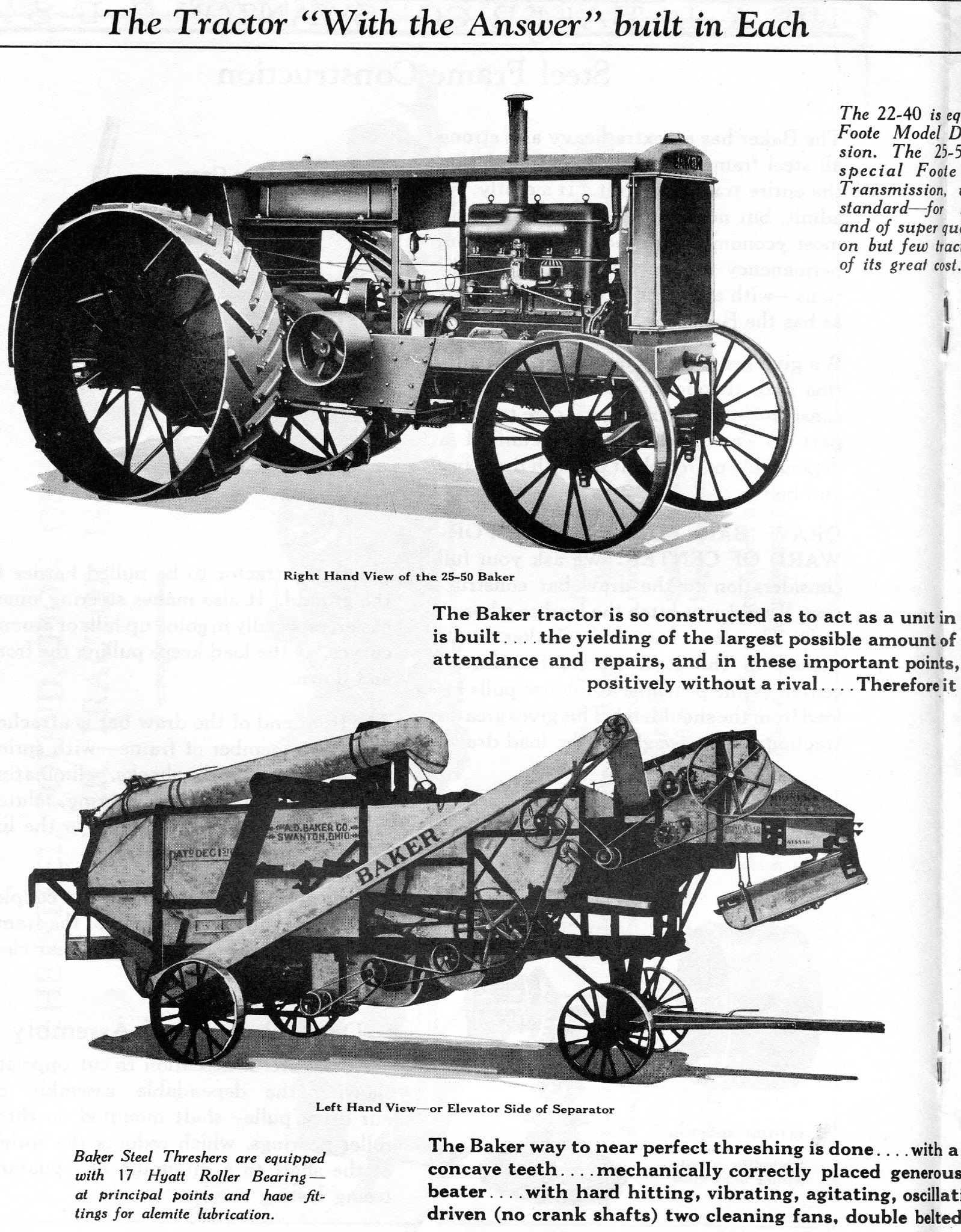 The Ephemeral A.D. Baker Tractor and Threshing Machine Company