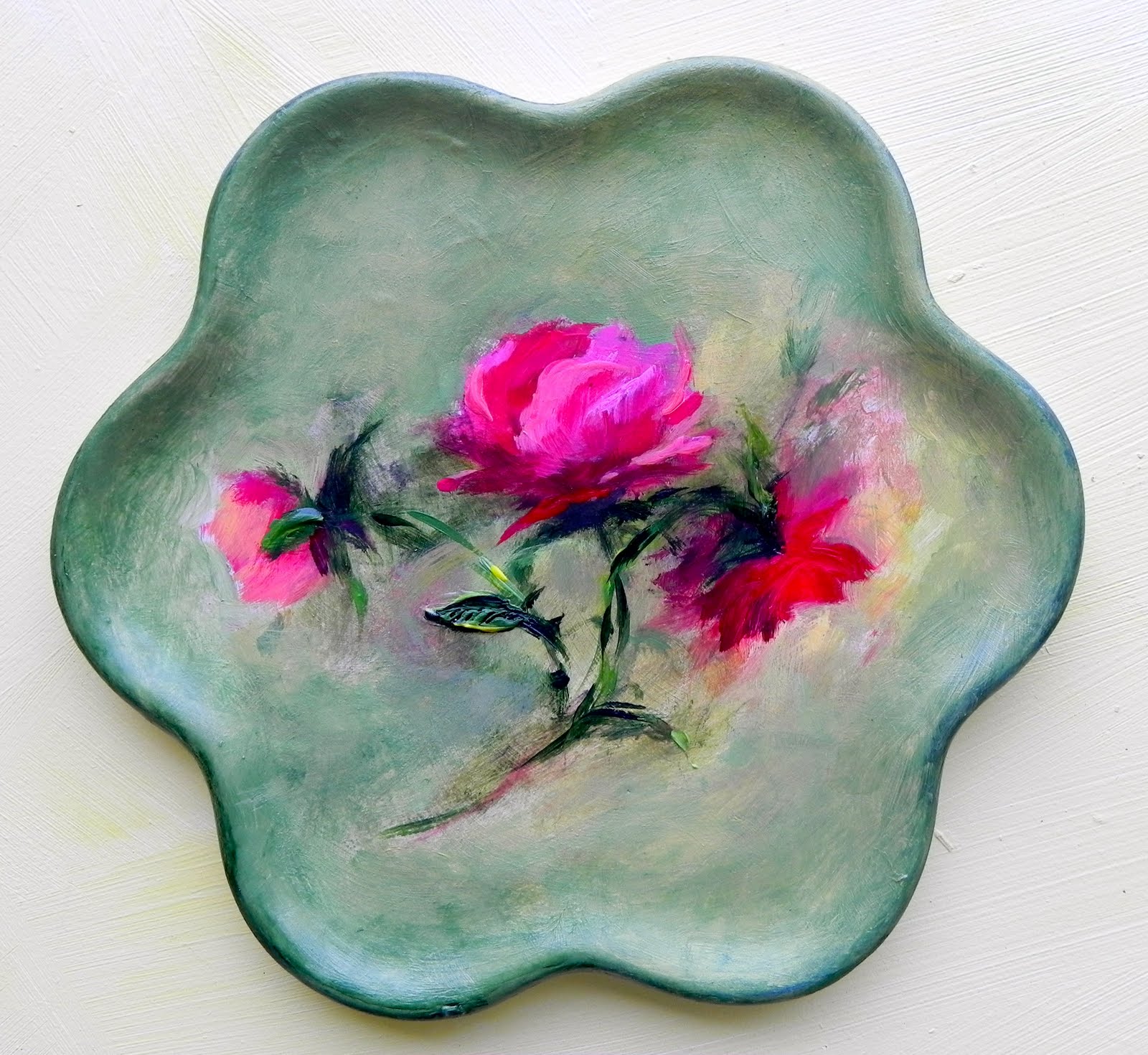 Summerland Cottage Studio Painting on bisque