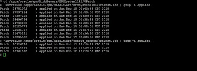 How to extract Oracle EPM/Hyperion already applied patches in Linux/Unix server