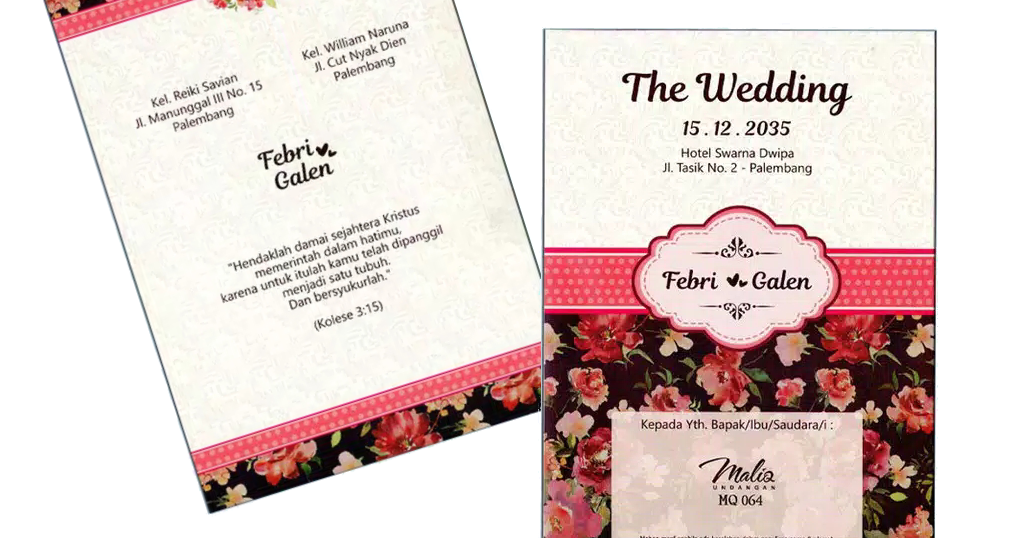 Cetak Undangan Pernikahan Serta Acara Pengajian / Cetak