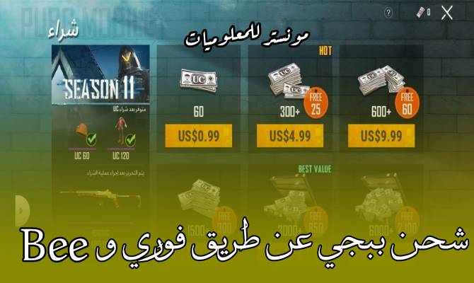 شحن ببجي عن طريق bee و شراء UC عن طريق فوري وفودافون كاش شحن ببجي عن طريق bee و شراء UC عن طريق فوري وفودافون كاش