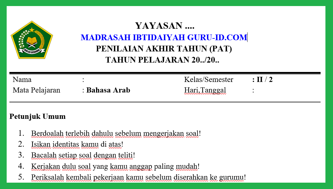 30+ Soal Pat Bahasa Indonesia Kelas 1 Sd Semester 2 2020 30+ Soal Pat Bahasa Indonesia Kelas 1 Sd Semester 2 2020