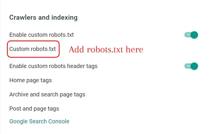 How to add custom robots.txt in Blogger