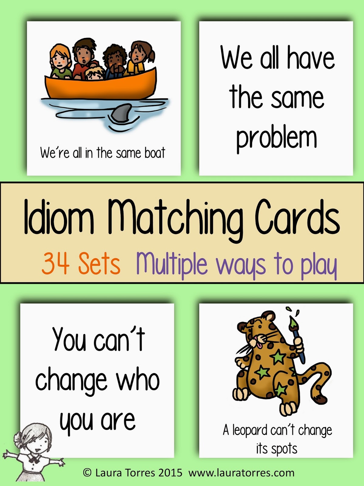 http://www.teacherspayteachers.com/Product/Idiom-Matching-Cards-1630536