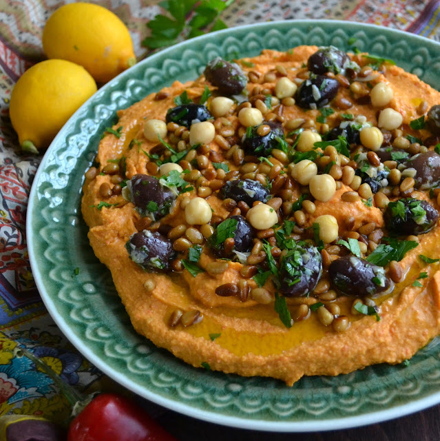 Roasted Red Pepper Hummus (vegan and gluten free) The View from Great