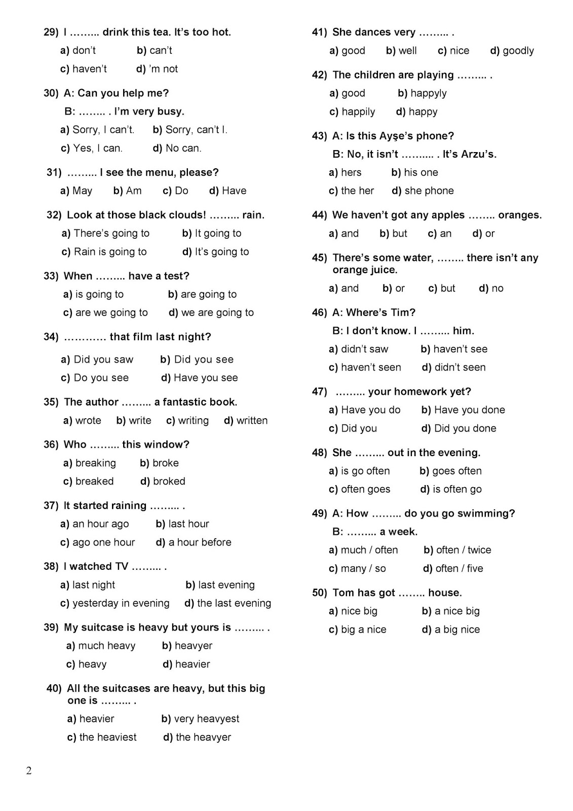 Тест английский язык pdf