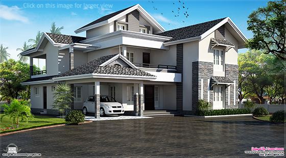 modern sloping roof house