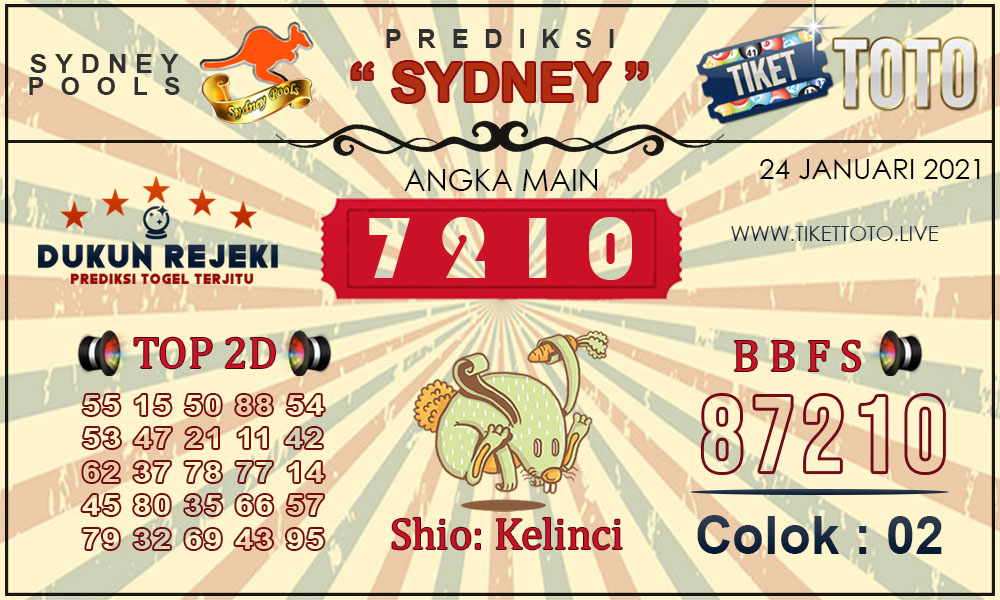 Prediksi Togel SYDNEY TIKETTOTO 24 JANUARI 2021