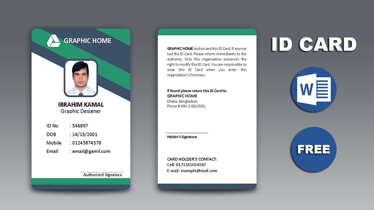 How to Design ID Card Two Part in Microsoft Word with Free Within Free Id Card Template Word How to Design ID Card Two Part in Microsoft Word with Free Within Free Id Card Template Word