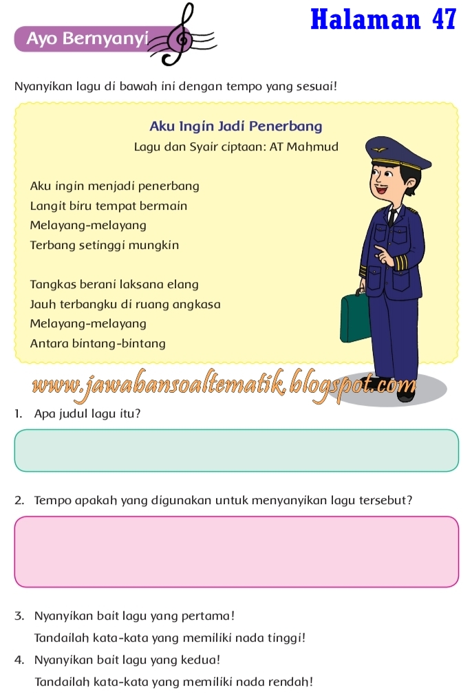 Kunci Jawaban Buku Siswa Kelas 4 Tema 6 Halaman 45, 46, 47