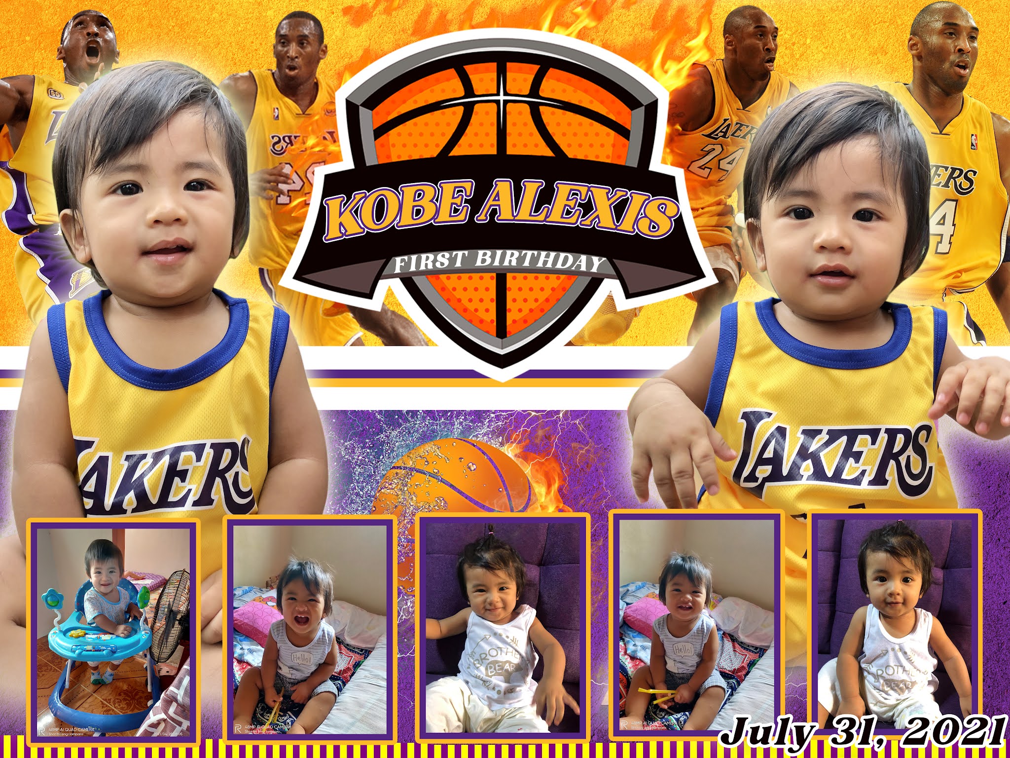 NBA Birthday Tarpaulin Template for First Birthday
