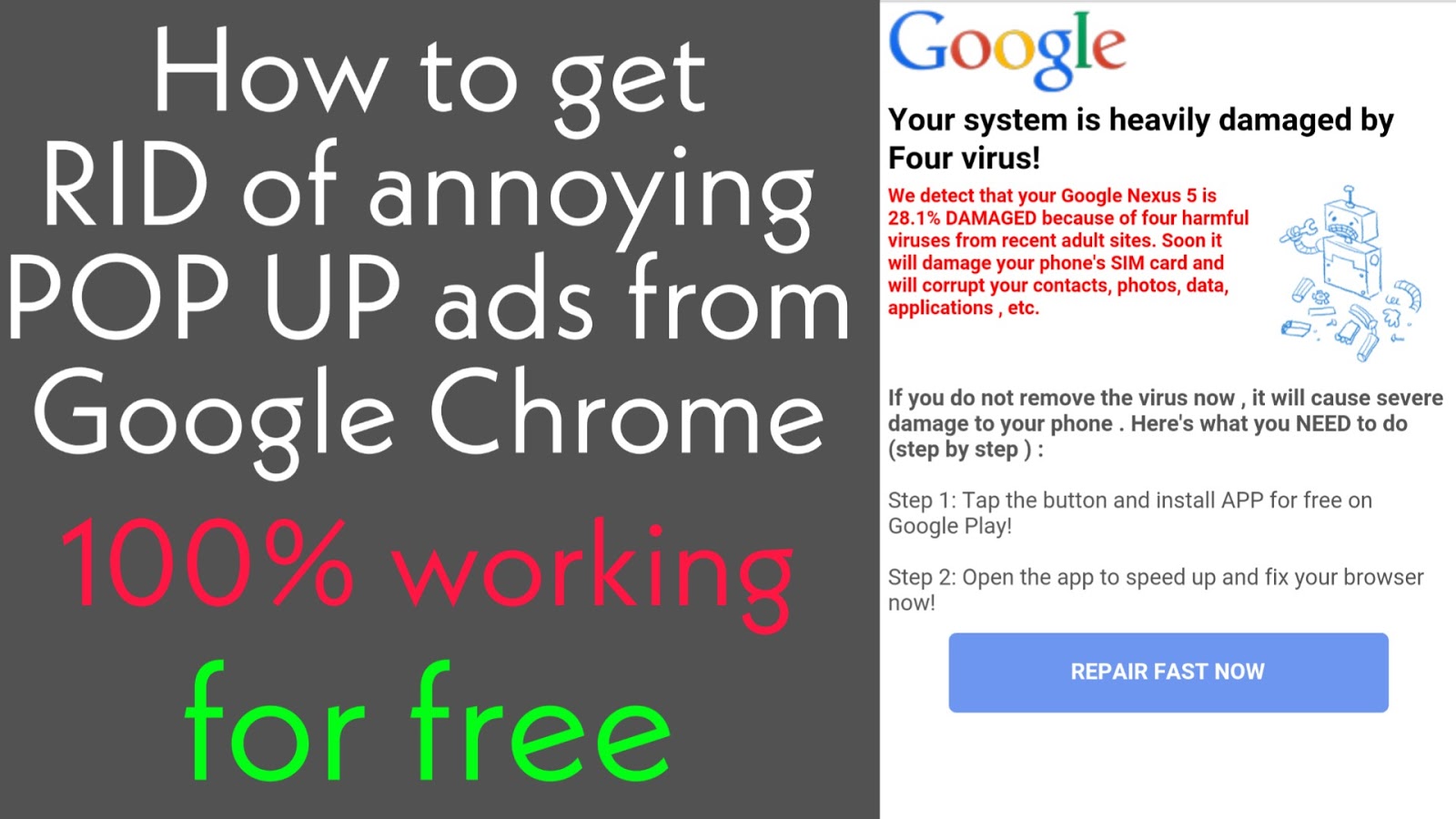 How to get rid of annoying pop up ads | These are not virus | fake