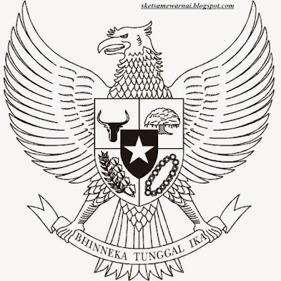 Sketsa Mewarnai Gambar Burung Garuda - Sketsa Mewarnai
