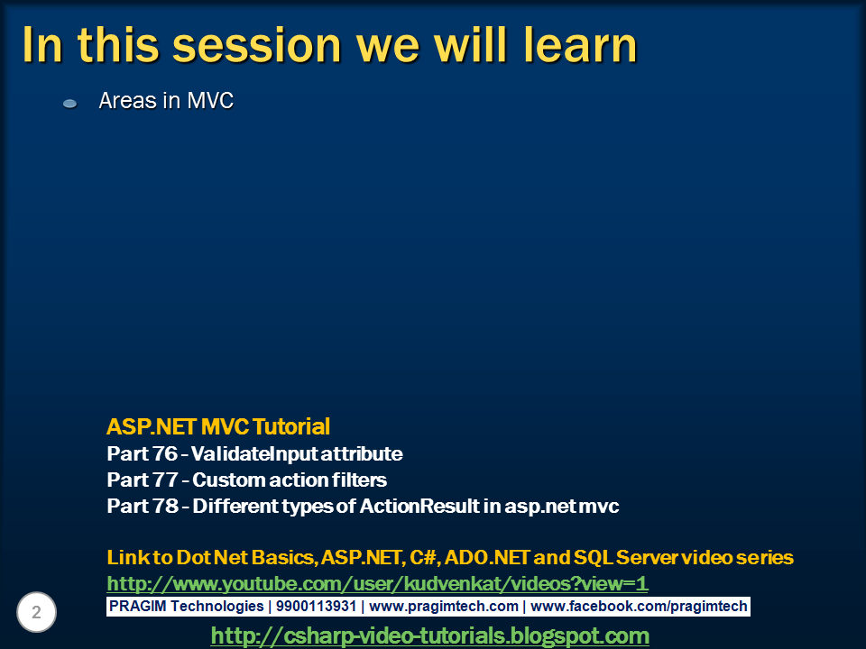 Sql server, and c video tutorial Part 79 Areas in MVC