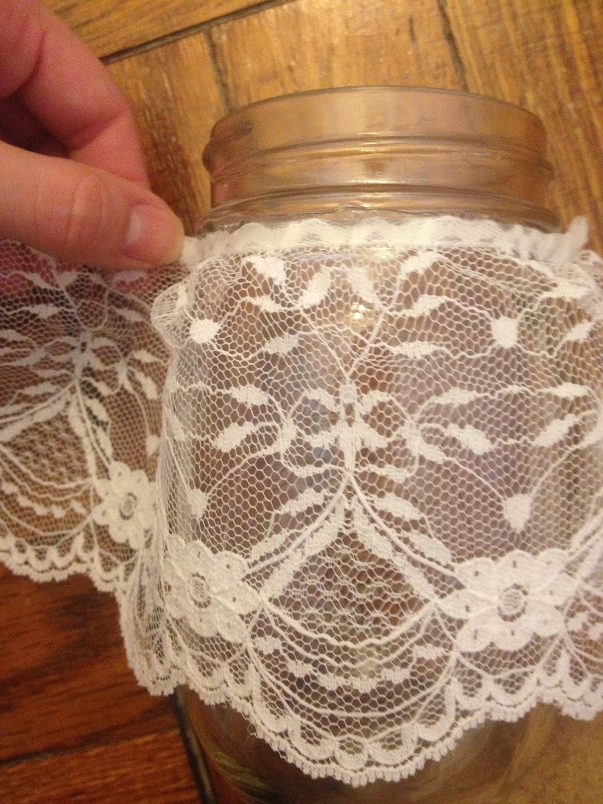 The Beauty in Blissfulness Lace mason jar DIY
