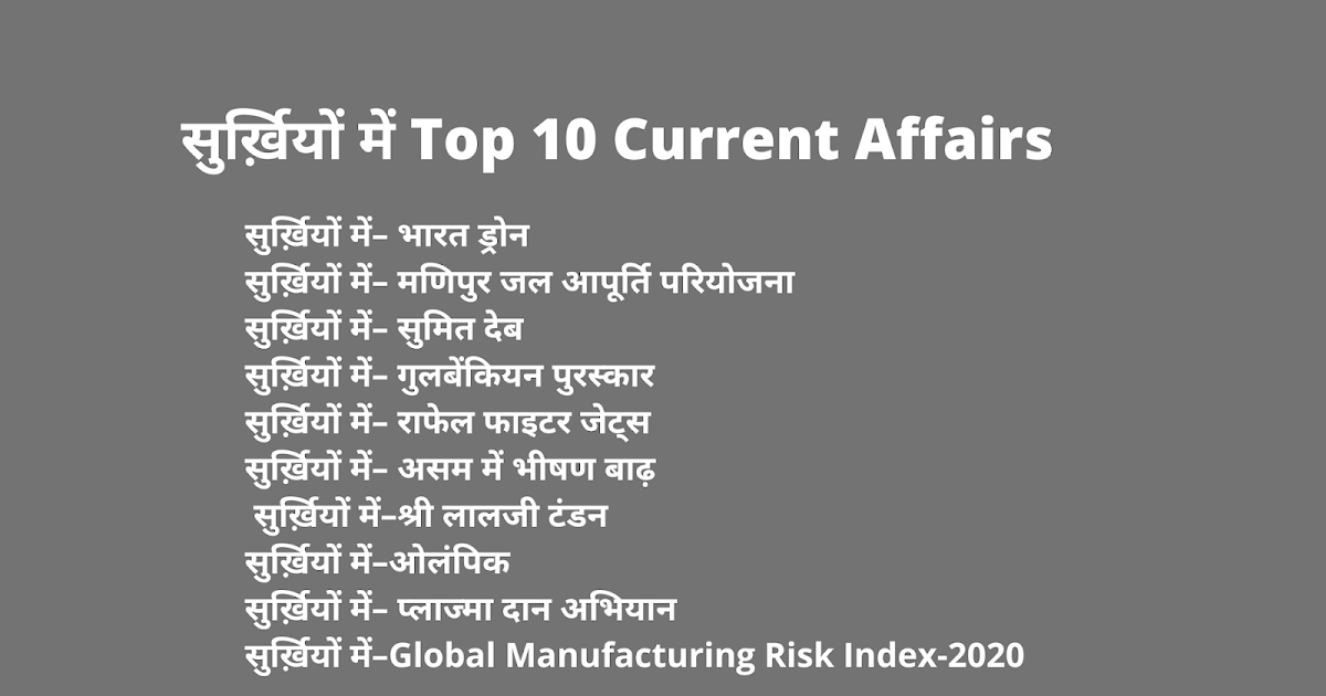 Current Affairs in Hindi