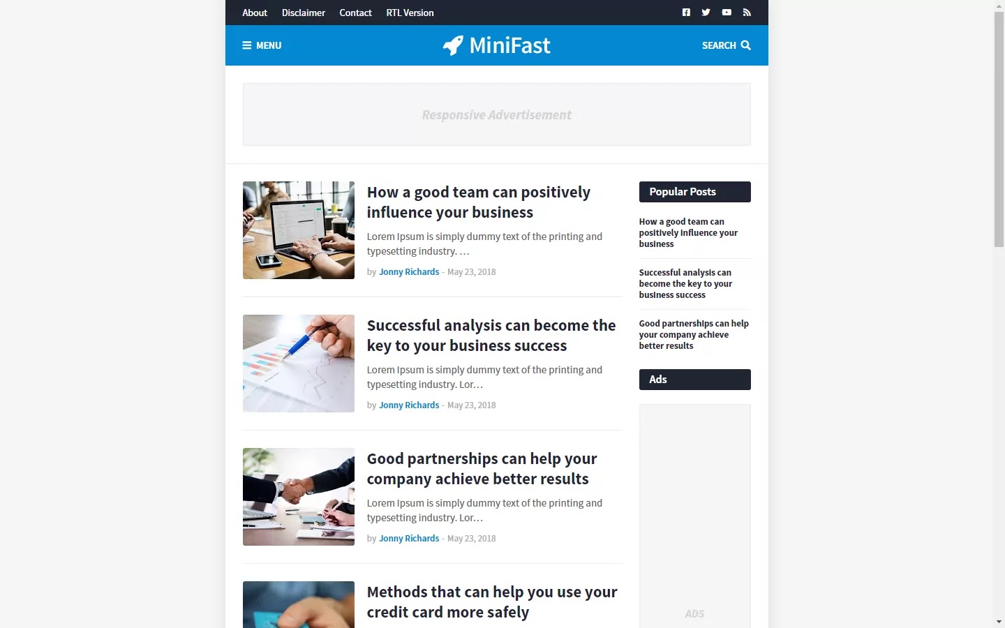 300+ Professional Blogger Templates - Amp, SEO Friendly, Responsive, and Fast Loading Template MiniFast - Responsive Blogger Template
