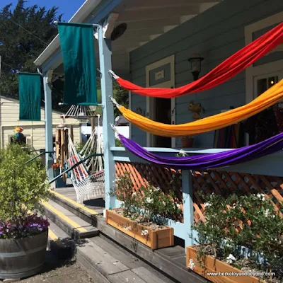 colorful hammocks at Worldly Goods in Duncans Mills, California