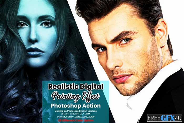 CreativeMarket - Realistic Digital Painting Effect Realistic Digital Painting Effect