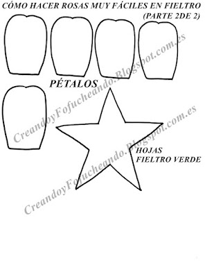 Moldes Rosas de Fieltro 2 de 2