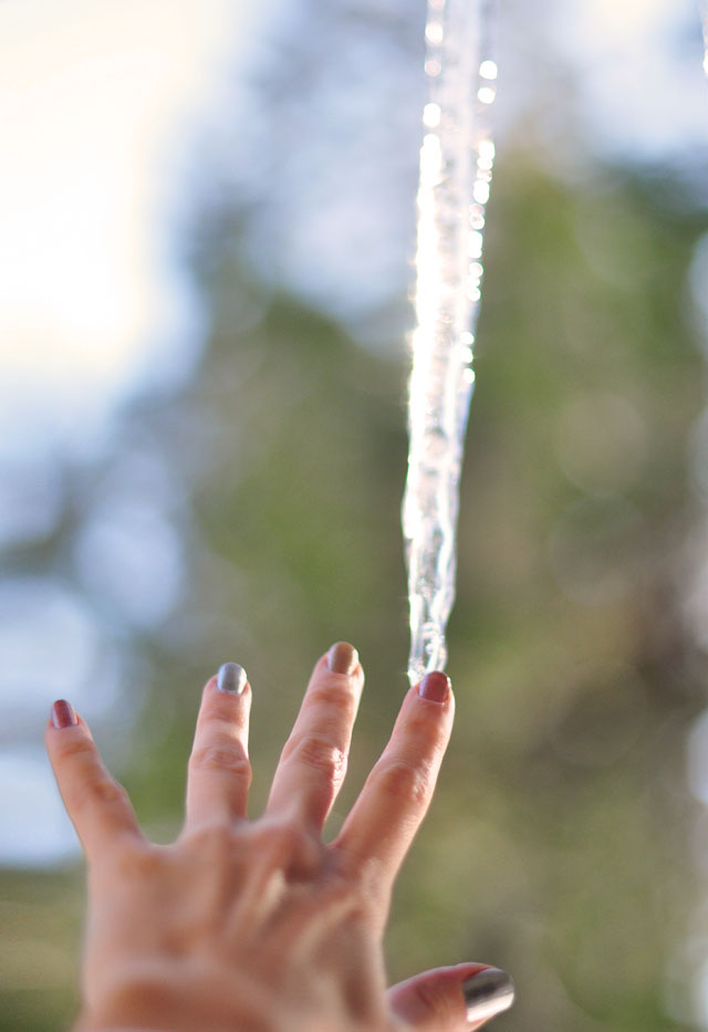 touching an icicle