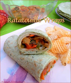 Ratatouille Wraps feature a tortilla with melted cheese and stuffed with a bounty of sautéed vegetables. | Recipe developed by www.BakingInATornado.com | #recipe #vegetables