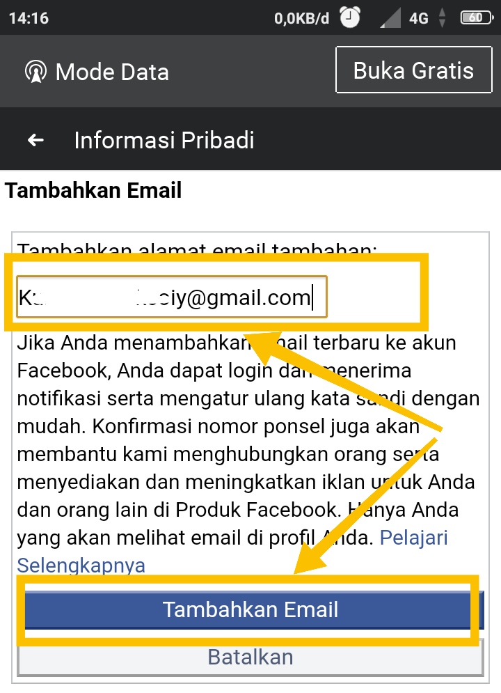 cara menghapus email facebook yang tersimpan