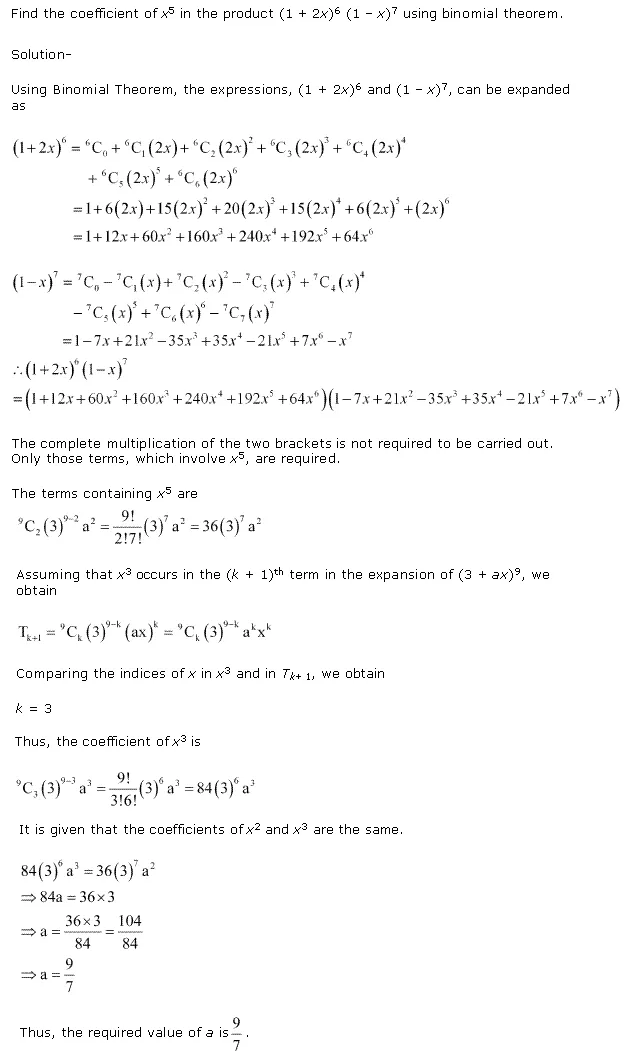 NCERT Maths Solutions Class 11th Chapter 8 Binomial Theorem
