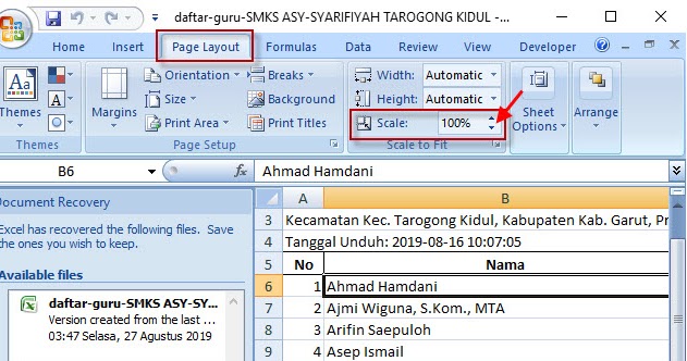 Cara Mengatasi Hasil Print Kecil Pada Ms Excel 2007 2010 2013 2016 Panduan Ms Office