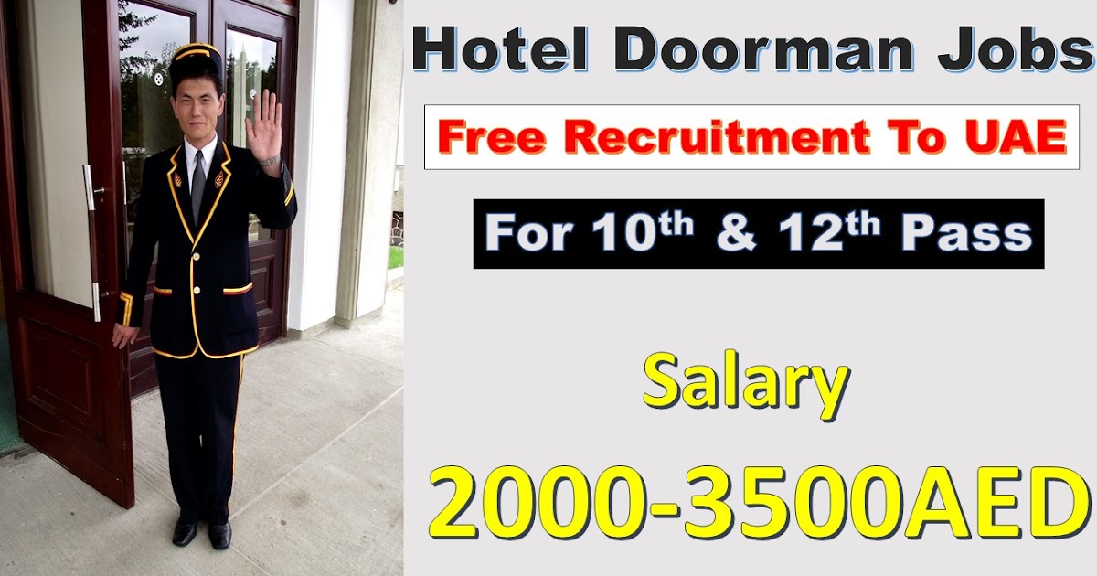 Bell Boy & Doorman Jobs in Dubai & UAE For Hotels Offering Good Salary
