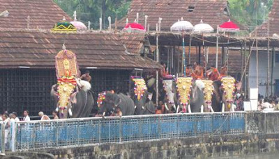 Elephant Procession Koodalmanikyam Temple Festival Irinjalakuda