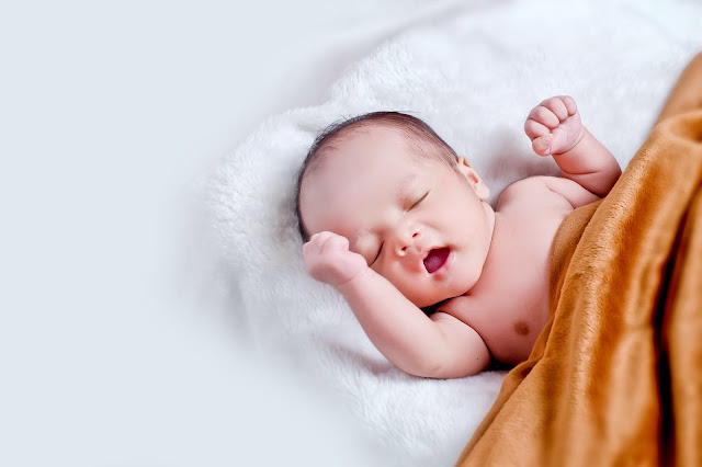 Newborn after bath