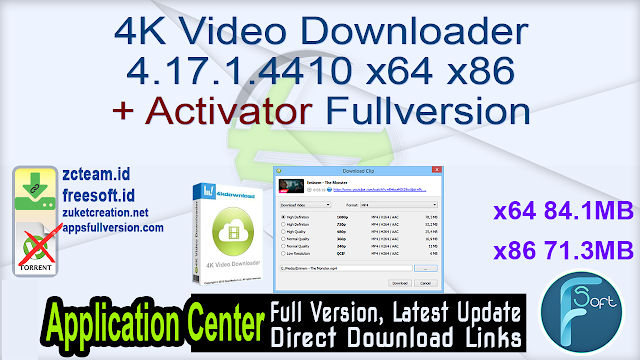4K Video Downloader 4.17.1.4410 x64 x86 + Activator Fullversion